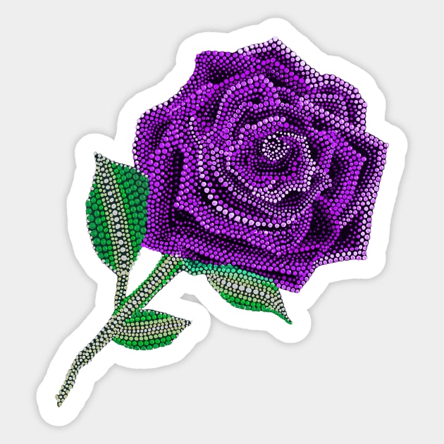 Rose - Monochrome Purple Sticker by Amy Diener